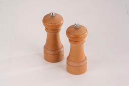 זוג מטחנות מלחפלפל עץ אלון טבעי-תמונה-3