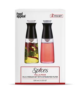 סט שמןחומץ מזכוכית 320 מ"ל SPICES PULL & POUR-תמונה-2