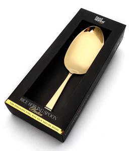 כף אורז להגשה נירוסטה איכותית בצבע זהב-תמונה-1