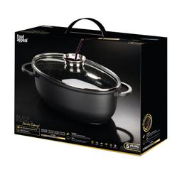 רוסטר אובלי עם מכסה ארומטי 8 ליטר BLACK MARBLE-תמונה-2