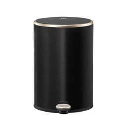 פח אשפה 3 ליטר עגול COSMO שחור מט עם מסגרת מוזהבת מבית EKO-photo-2