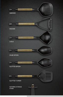 מעמד כלי ששת מסתובב 7 חלקים GOLD URBAN-תמונה-1