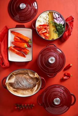 סיר יציקת ברזל 28X13 ס"מ. 6.3 ליטר HERITAGE אדום-תמונה-3