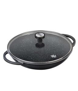 ווק עם מכסה 4.5 ליטר 32 ס"מ BLACK MARBLE-תמונה-1