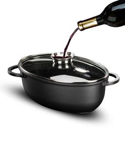 רוסטר אובלי עם מכסה ארומטי BLACK MARBLE-תמונה-1