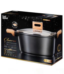 סיר 32 ס"מ CHARM - ידיות "אפקט העור"  צבע קאמל-תמונה-2