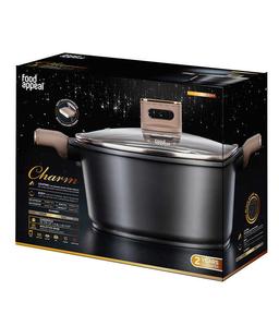 סיר 32 ס"מ CHARM - ידיות "אפקט העור" צבע חום כהה-תמונה-2