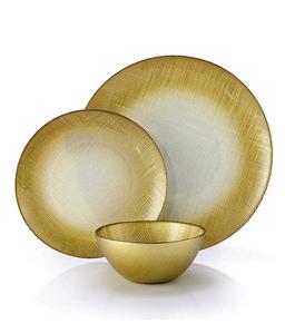 להשיג ברשת החנויות בלבד-  סט אוכל 18 חלקים GOLD GRACE זהב-תמונה-1