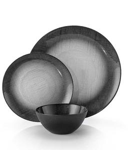 להשיג ברשת החנויות בלבד- סט אוכל 18 חלקים BLACK GRACE שחור-תמונה-1
