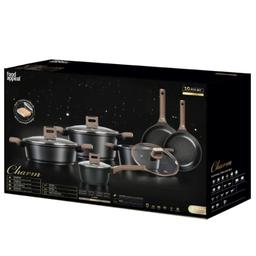 סט סירים 10 חלקים - CHRAM ידיות "אפקט העור" חום כהה-תמונה-1