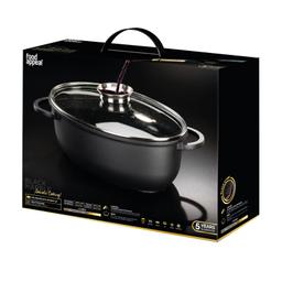 רוסטר אובלי עם מכסה ארומטי 12 ליטר BLACK MARBLE-photo-2