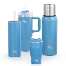 כוס תרמית עם ידית קש 900 מ"ל TO GO צבע כחול מבית Food appeal-תמונה-1