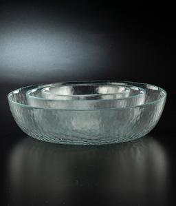 סט 2 קערות זכוכית 16 ס"מ + 21 ס"מ שוליים זהב CALLA-תמונה-1