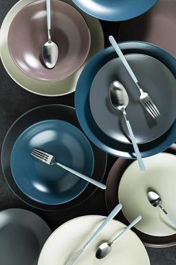 סט אוכל 18 חל' קרמיקה כחול DARK BLUE FOREST-תמונה-2