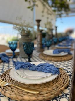 סט אוכל 18 חלק זכוכית אנטי צ'יפ לבן מעוצב GOLD SHELL-תמונה-2