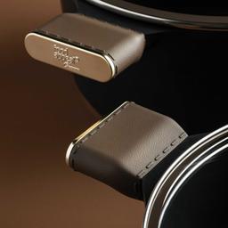 סט סירים 11 חלקים - CHARM ידיות "אפקט העור" צבע חום כהה-תמונה-2