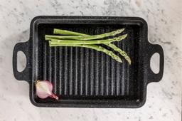 פלטת גריל רטרו מלבנית עם פסים BLACK MARBLE-תמונה-2