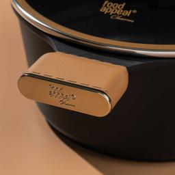 סיר 32 ס"מ CHARM - ידיות "אפקט העור"  צבע קאמל-תמונה-1