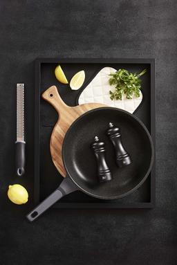 זוג מטחנות מלחפלפל עץ אלון שחור-תמונה-1