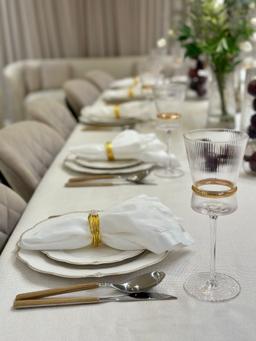 סט 6 כוסות יין מהודרות 320 מ"ל עיטור זהב MAGNOLIA-תמונה-1