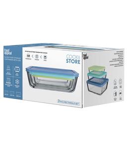 סט אחסון זכוכית 3 חל' מלבני מכסה סיליקון COOK & STORE-תמונה-6