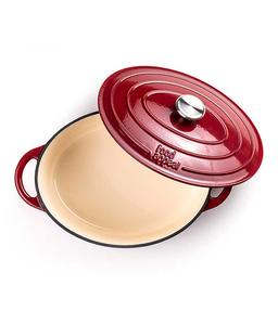 סיר אובלי יציקת ברזל 33.5X12 ס"מ . 6.3 ליטר HERITAGE אדום-תמונה-4