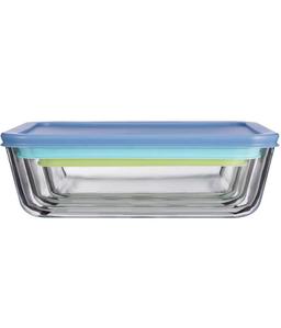 סט אחסון זכוכית 3 חל' מלבני מכסה סיליקון COOK & STORE-תמונה-3