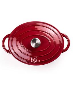 סיר אובלי יציקת ברזל 33.5X12 ס"מ . 6.3 ליטר HERITAGE אדום-תמונה-2